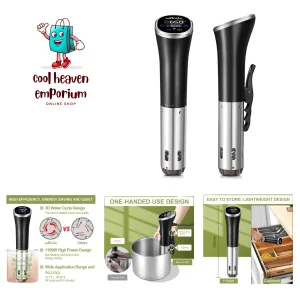 Sous Vide, Sous Vide Cooker 1100W Waterproof Thermal Immersion Circulator Wit...